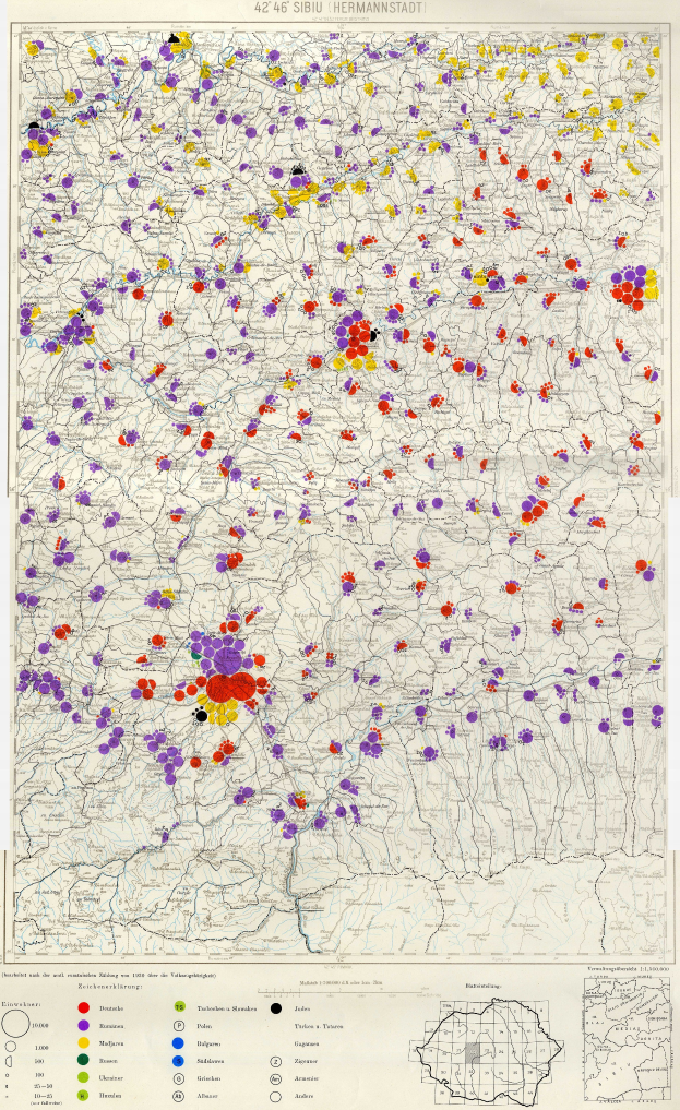 Eine Deutschlandkarte mit farbigen Punkten, die die Verteilung der Menschen in jedem Land darstellen, begleitet von Text am unteren Rand.