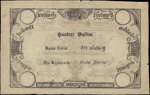Alte deutsche 100-Pfennig-Banknote mit einem Mann, schwarzem Hintergrund und Text.