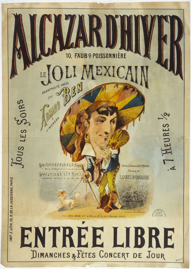 Plakat für ein mexikanisches Konzert mit einem Mann in Hut und Veranstaltungstext.